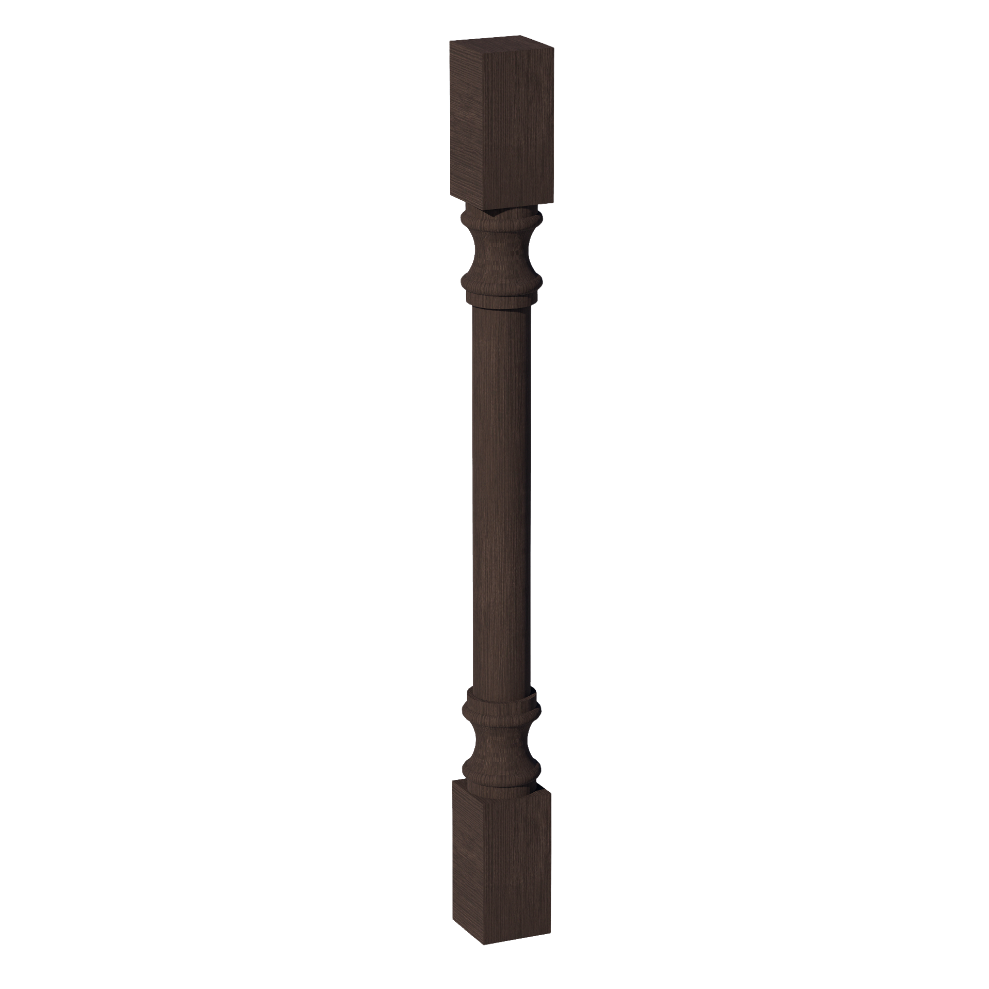 SM-RP336: Mocha Brown Slim Shaker 03"W x 36"H x 03"D Round Roman Pillar