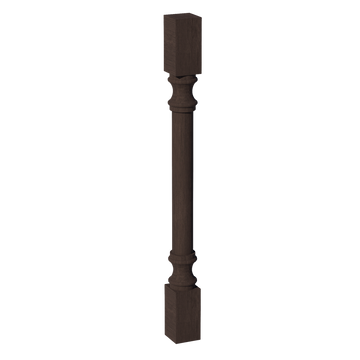 SM-RP336: Mocha Brown Slim Shaker 03"W x 36"H x 03"D Round Roman Pillar