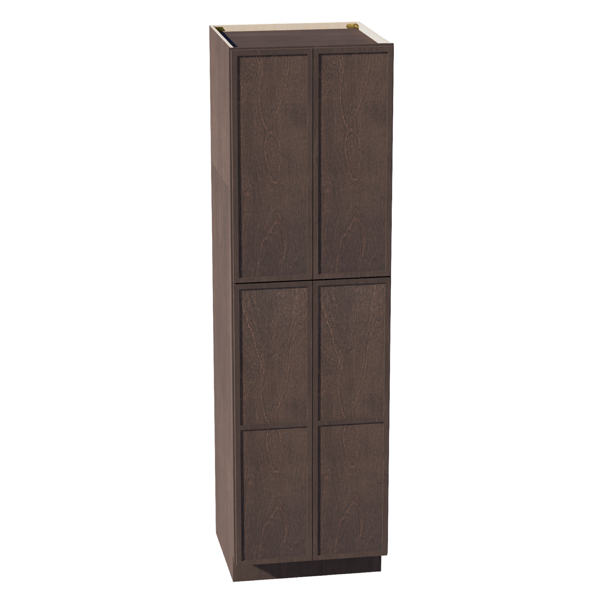 SM-TP2484: Mocha Brown Slim Shaker 24"W x 84"H x 24"D 5 Door & 5 Shelves Tall Shelf Pantry Cabinets