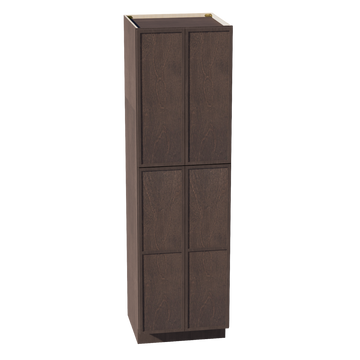 SM-TP2484: Mocha Brown Slim Shaker 24"W x 84"H x 24"D 5 Door & 5 Shelves Tall Shelf Pantry Cabinets
