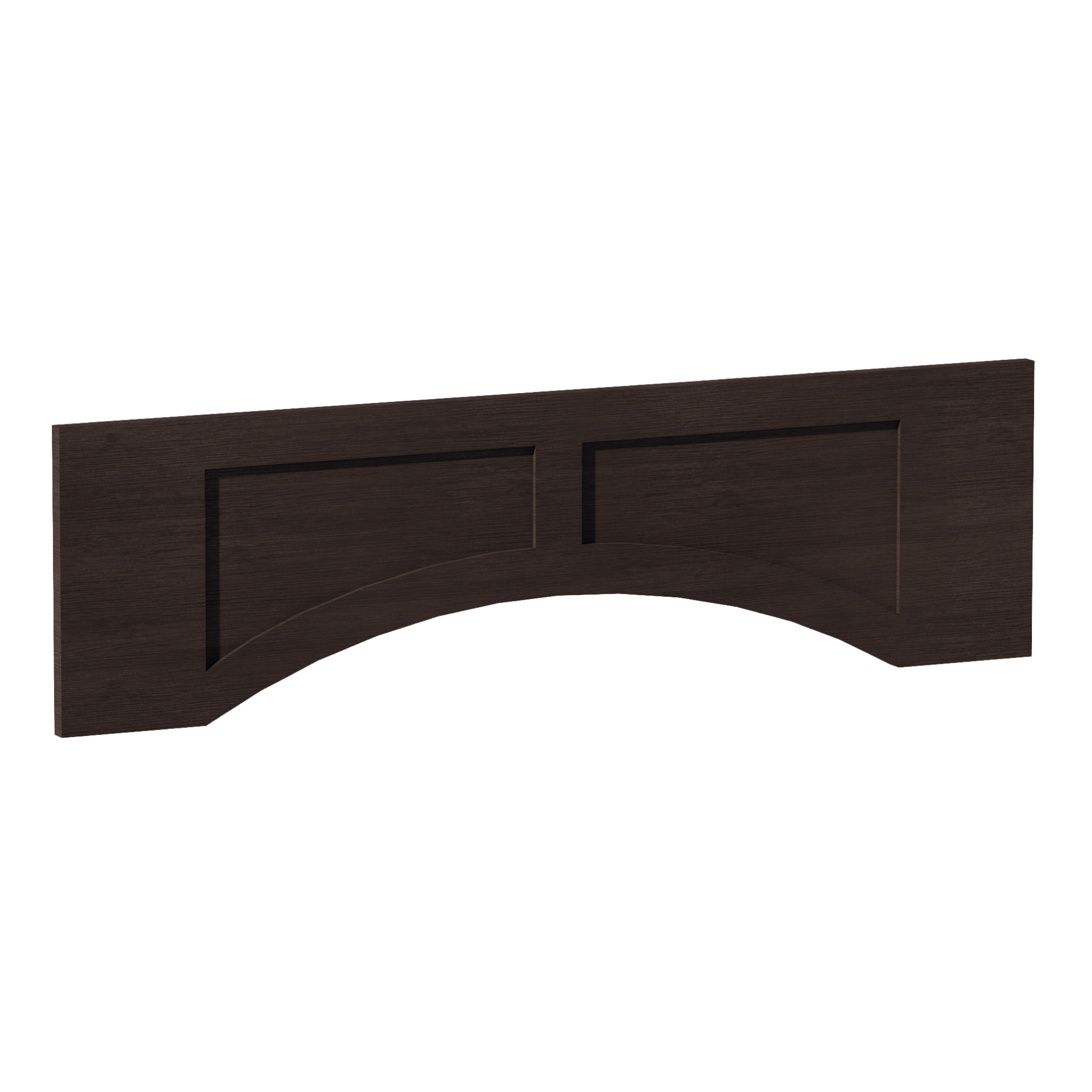 SM-VARP42: Mocha Brown Slim Shaker 42"W x 12"H x 3/4"D Arched Valance with Raised Panel