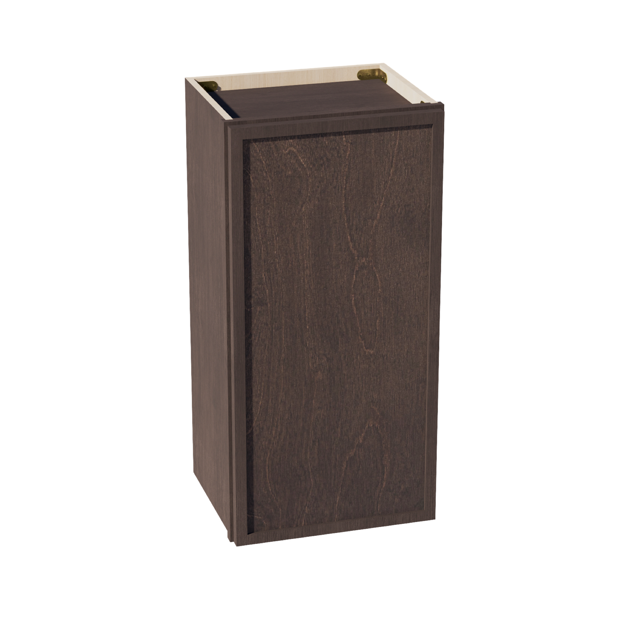 SM-W1530: Mocha Brown Slim Shaker 15"W x 30"H 1 Door & 2 Shelves Standard Wall Cabinet