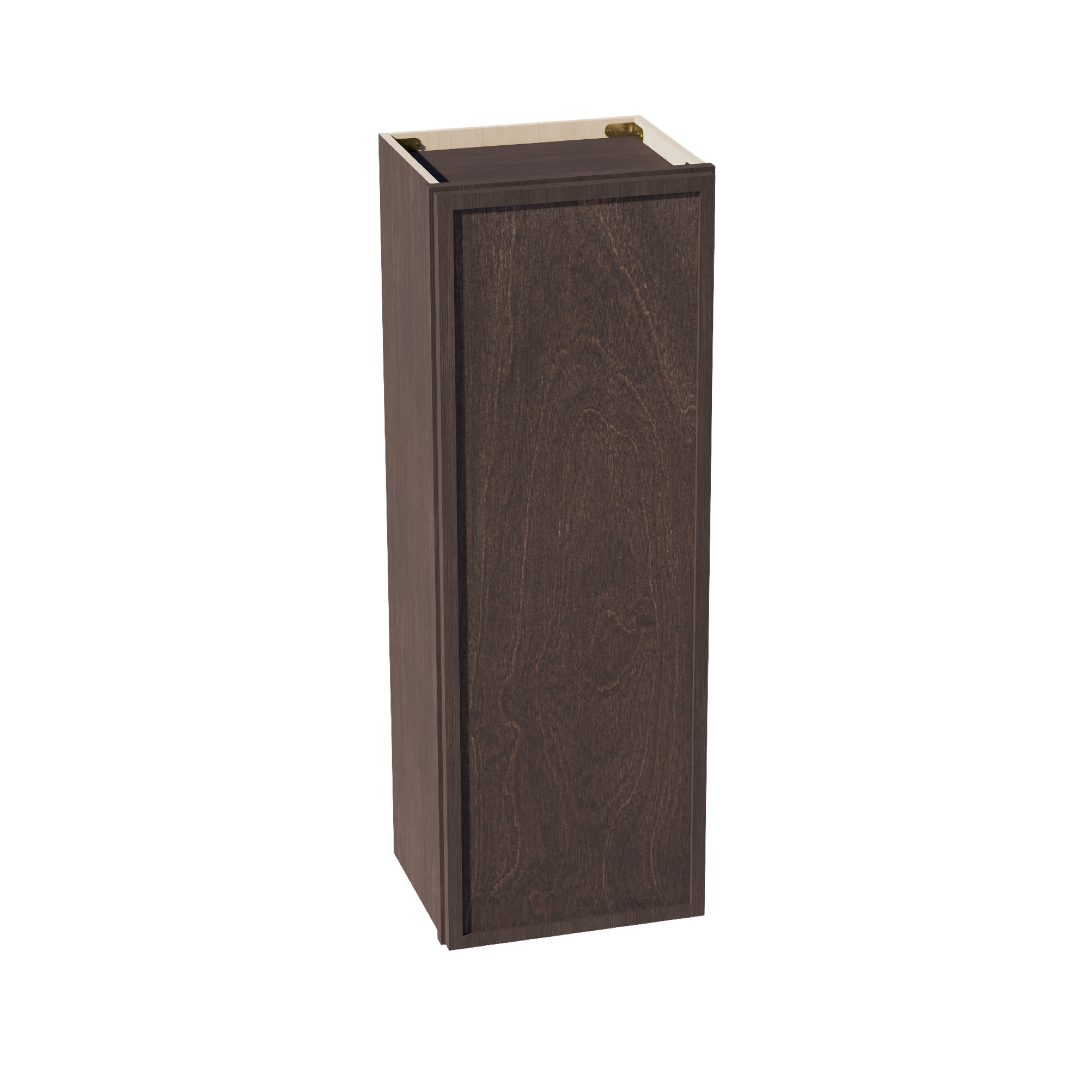 SM-W1542: Mocha Brown Slim Shaker 15"W x 42"H 1 Door & 3 Shelves Standard Wall Cabinet