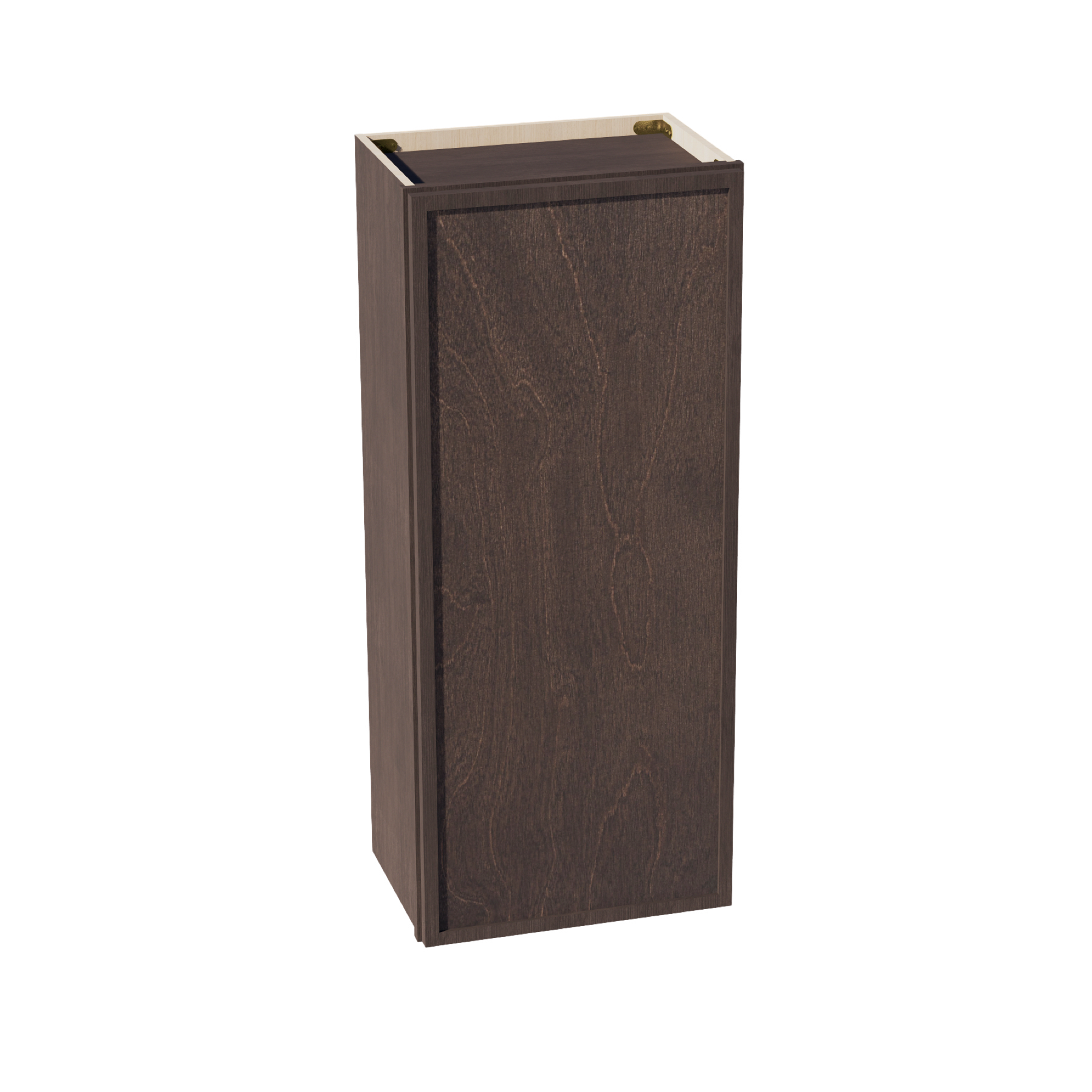 SM-W1842: Mocha Brown Slim Shaker 18"W x 42"H 1 Door & 3 Shelves Standard Wall Cabinet