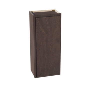 SM-W1842: Mocha Brown Slim Shaker 18"W x 42"H 1 Door & 3 Shelves Standard Wall Cabinet