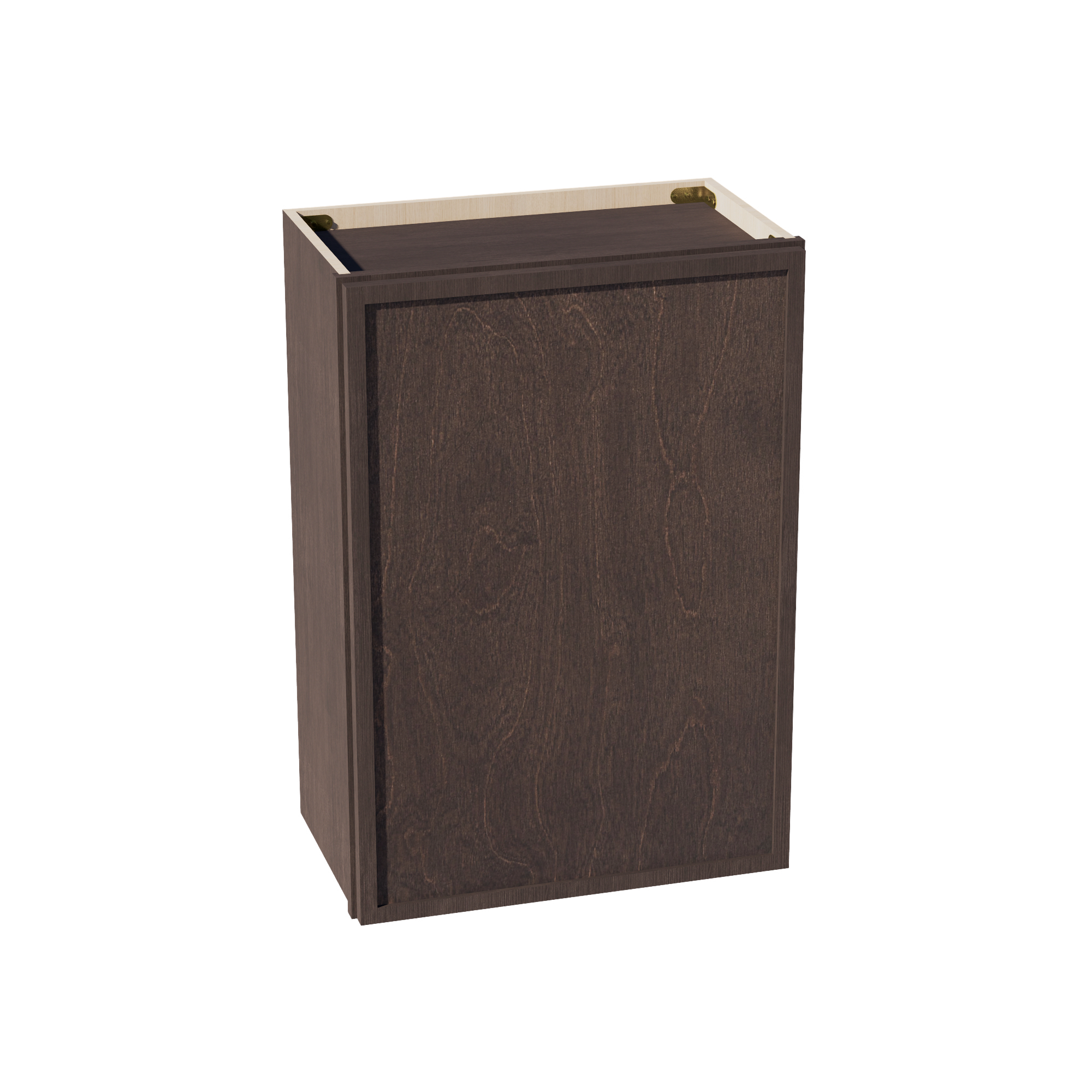 SM-W2130: Mocha Brown Slim Shaker 21"W x 30"H 1 Door & 2 Shelves Standard Wall Cabinet