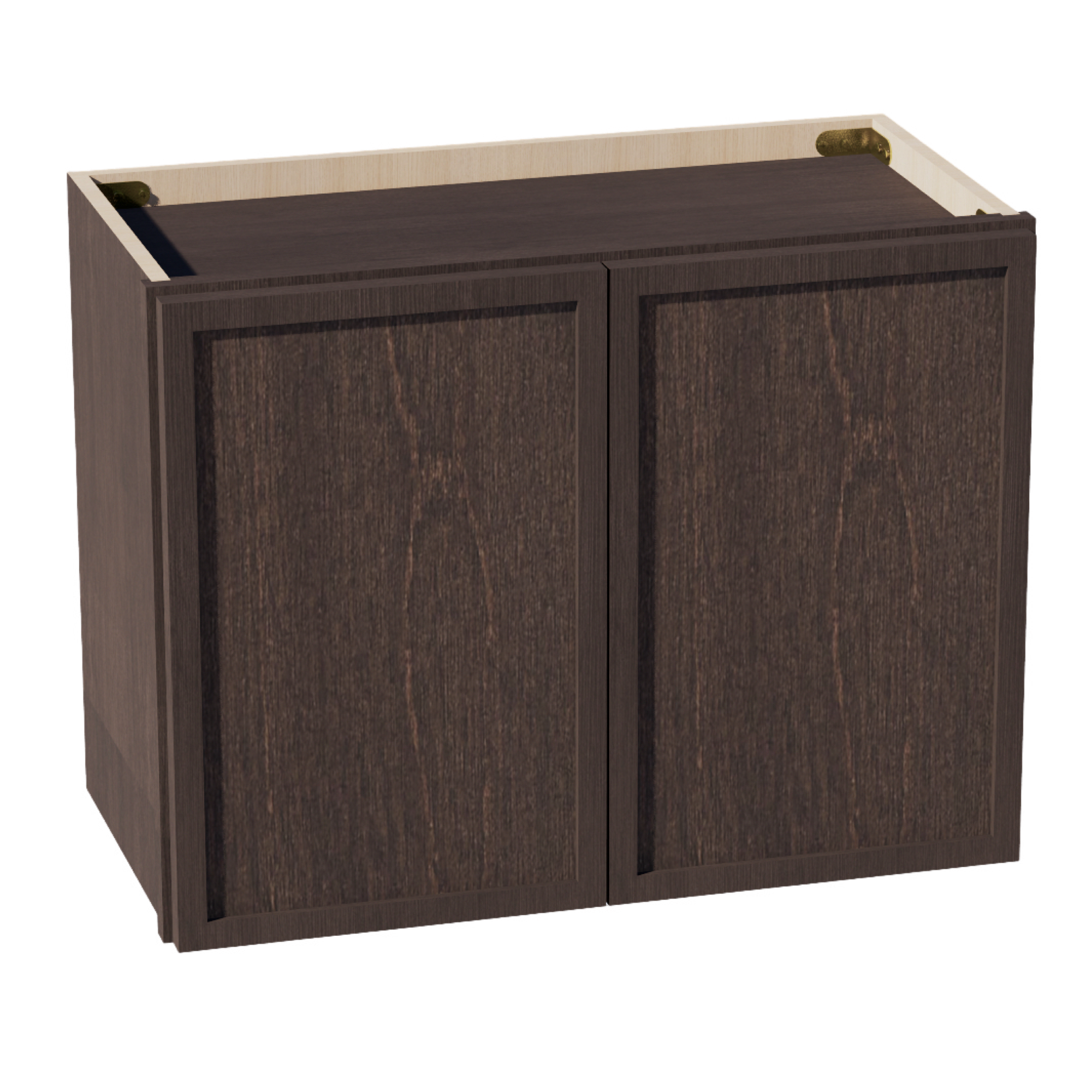 SM-W2418: Mocha Brown Slim Shaker 24"W x 18"H 2 Doors Standard Wall Bridge Cabinet