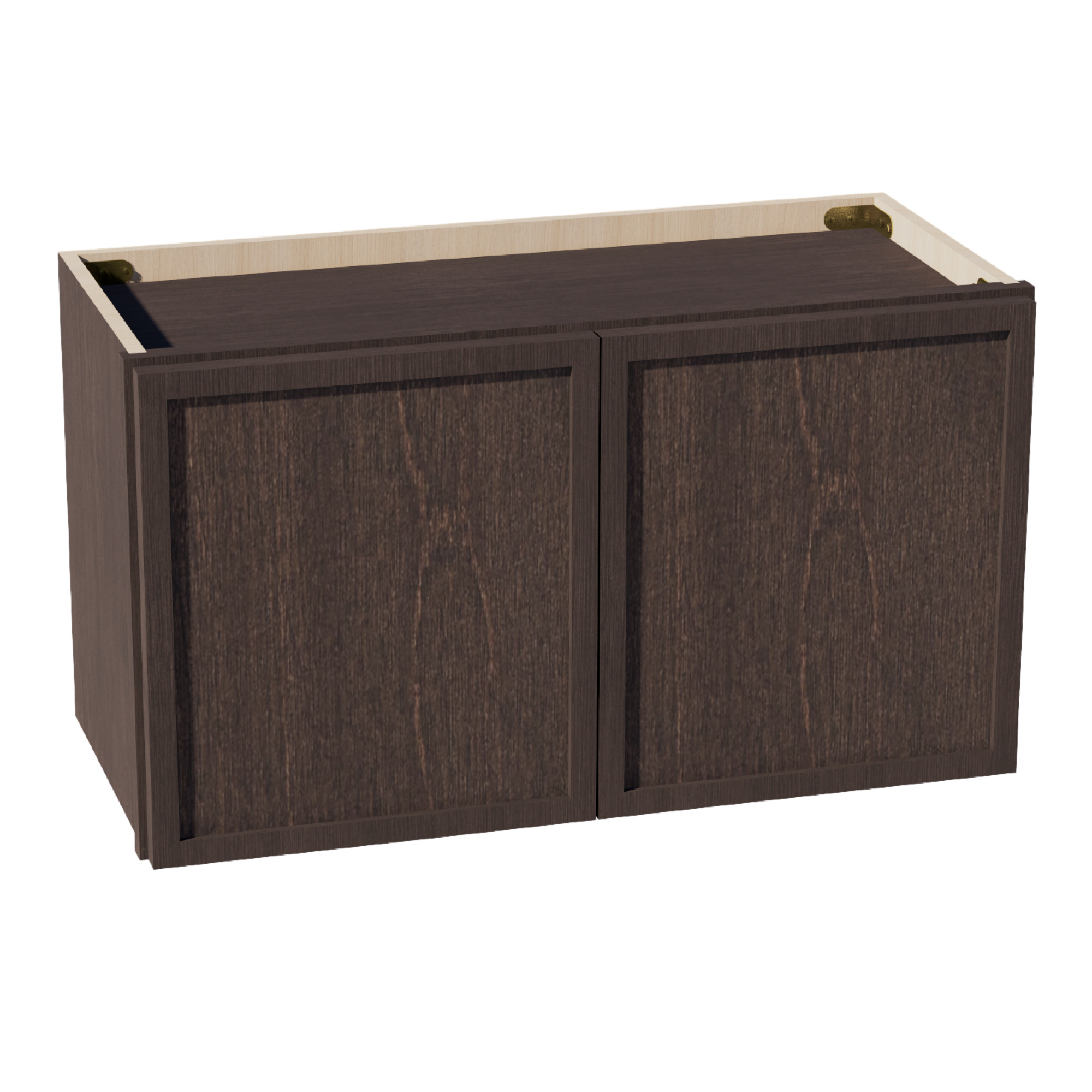 SM-W2715: Mocha Brown Slim Shaker 27"W x 15"H 2 Doors Standard Wall Bridge Cabinet