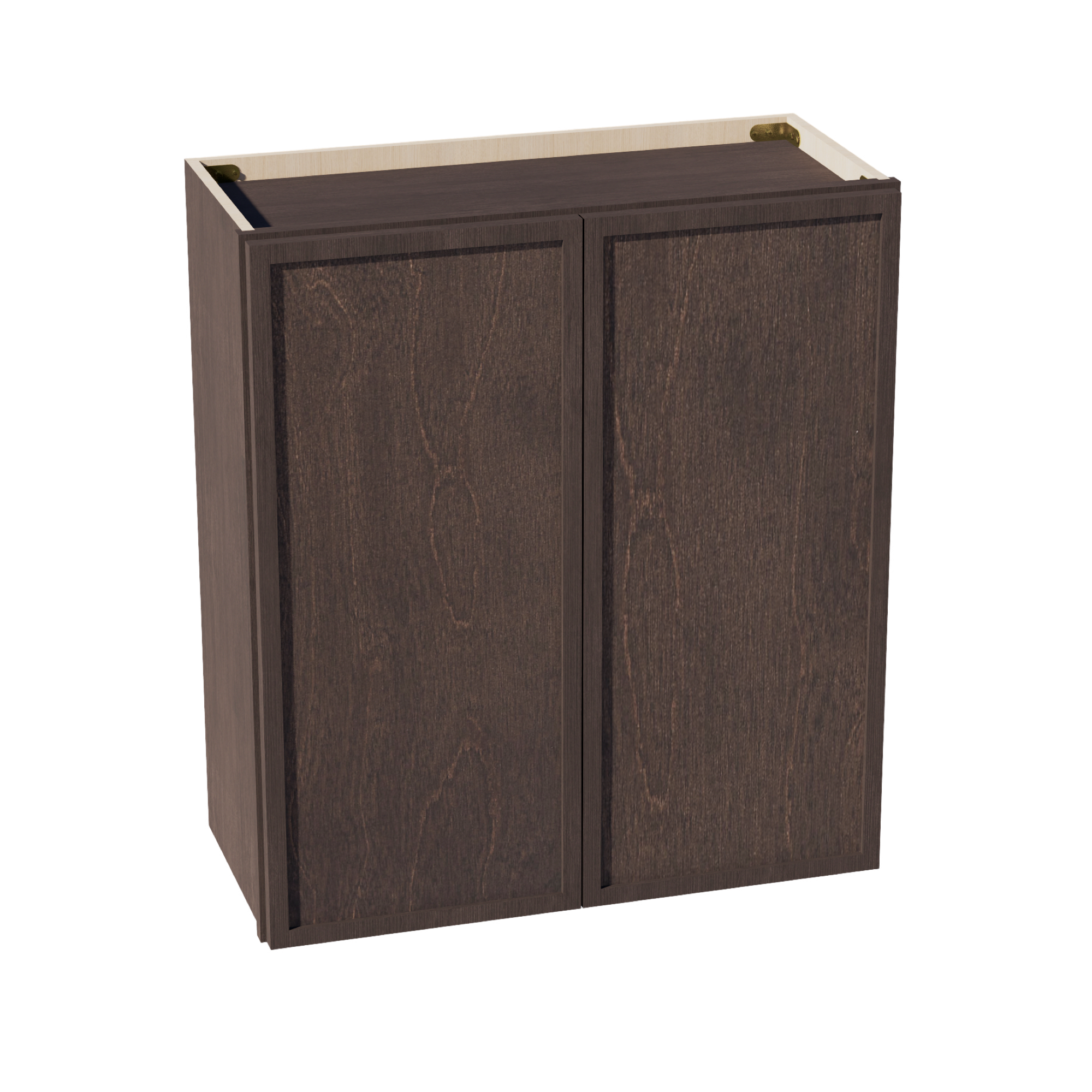 SM-W2730: Mocha Brown Slim Shaker 27"W x 30"H 2 Doors & 2 Shelves Standard Wall Cabinet