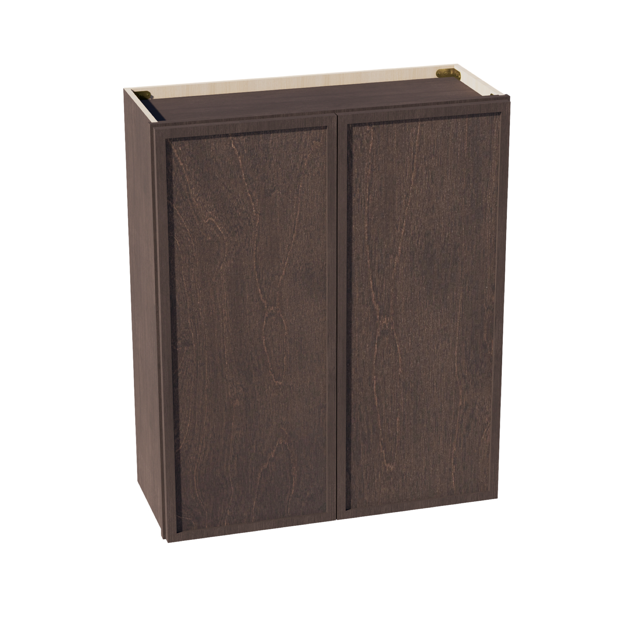 SM-W3036: Mocha Brown Slim Shaker 30"W x 36"H 2 Doors & 2 Shelves Standard Wall Cabinet