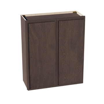 SM-W3036: Mocha Brown Slim Shaker 30"W x 36"H 2 Doors & 2 Shelves Standard Wall Cabinet