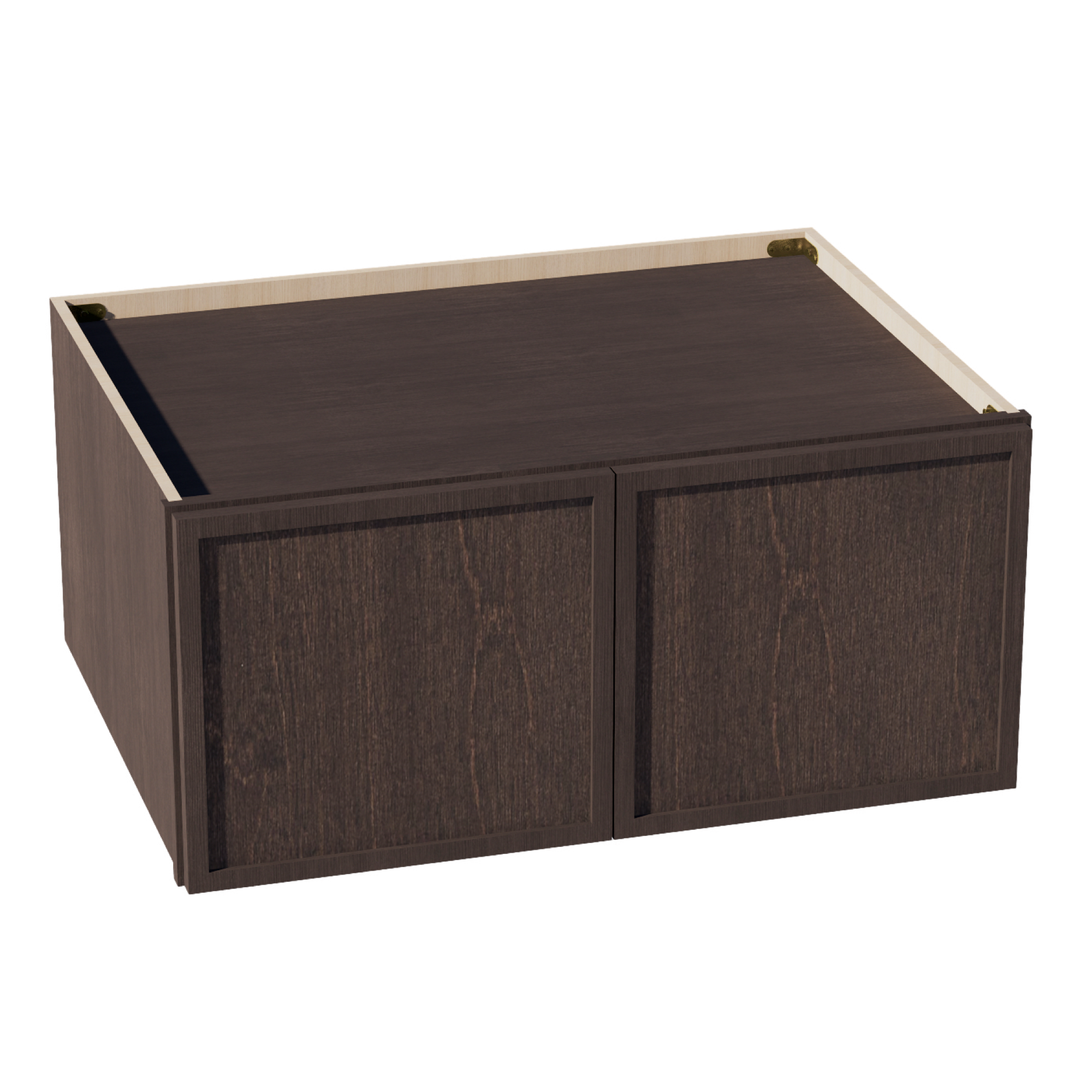 SM-W331524: Mocha Brown Slim Shaker 33"W x 15"H x 24"D 2 Doors Standard Bridge Wall Cabinet