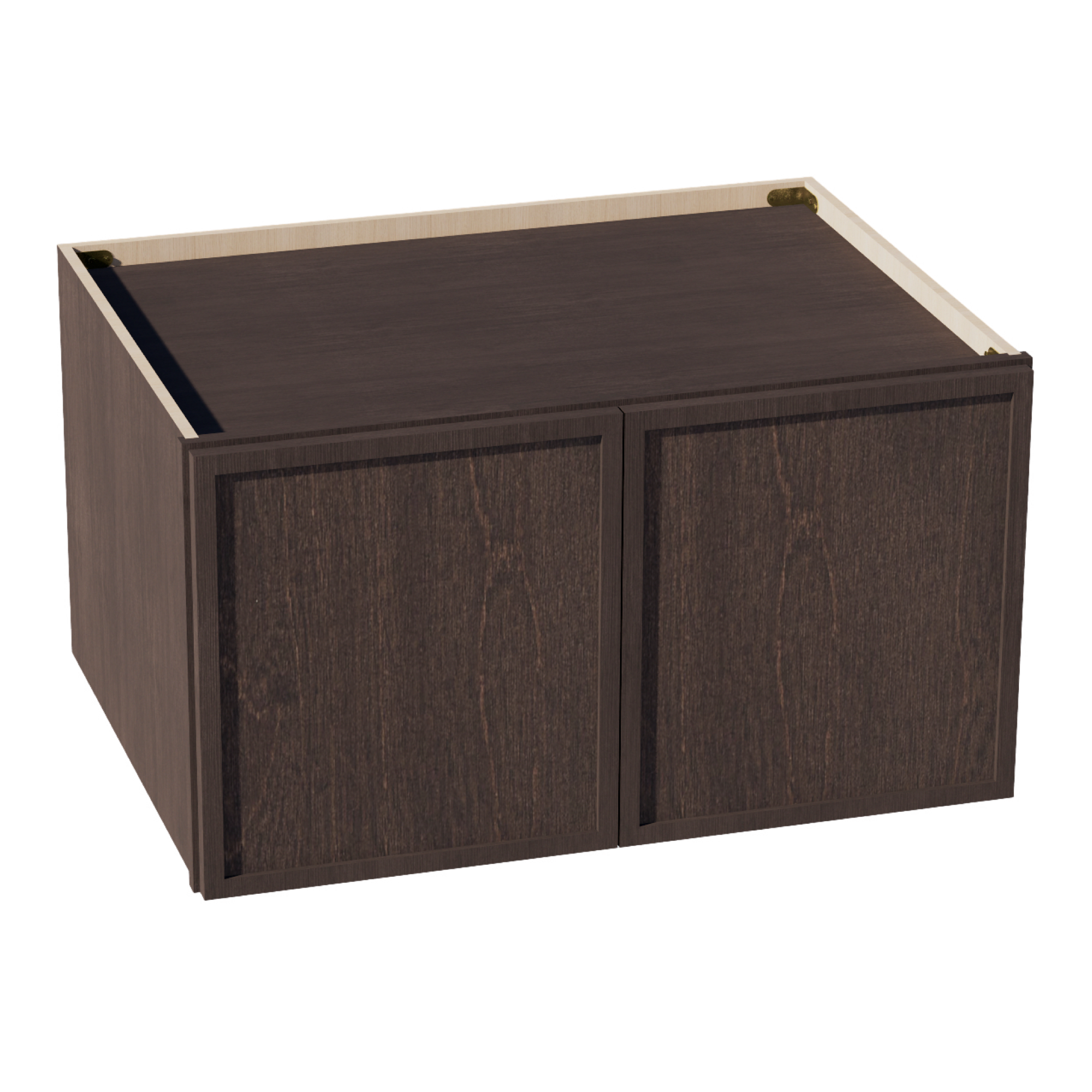 SM-W331824: Mocha Brown Slim Shaker 33"W x 18"H x 24"D 2 Doors Standard Bridge Wall Cabinet