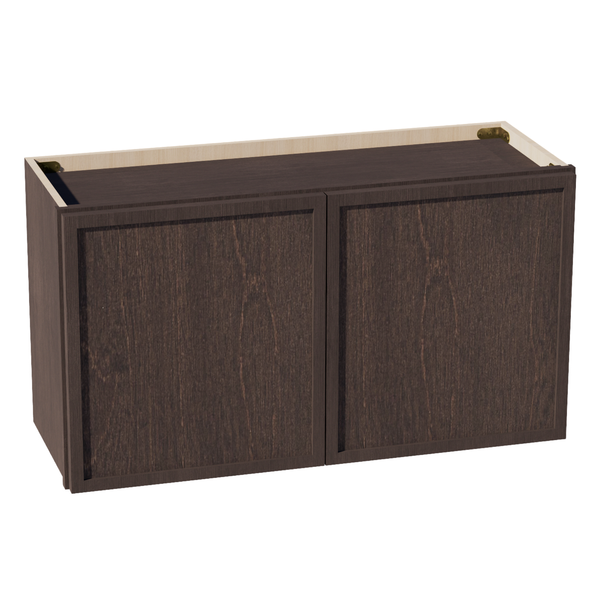 SM-W3318: Mocha Brown Slim Shaker 33"W x 18"H 2 Doors Standard Wall Bridge Cabinet