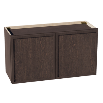 SM-W3318: Mocha Brown Slim Shaker 33"W x 18"H 2 Doors Standard Wall Bridge Cabinet