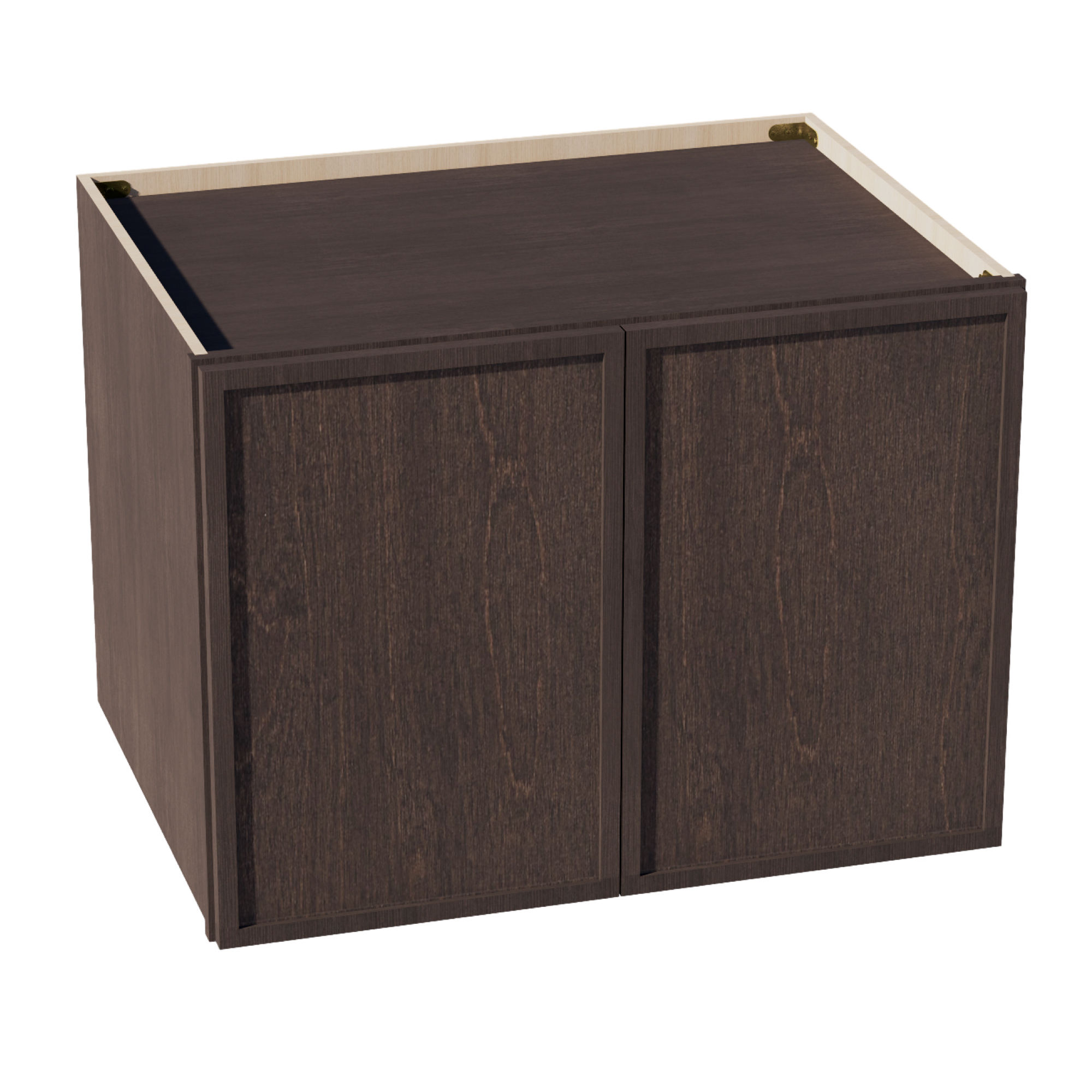 SM-W332424: Mocha Brown Slim Shaker 33"W x 24"H x 24"D 2 Doors & 1 Shelf Standard Bridge Wall Cabinet