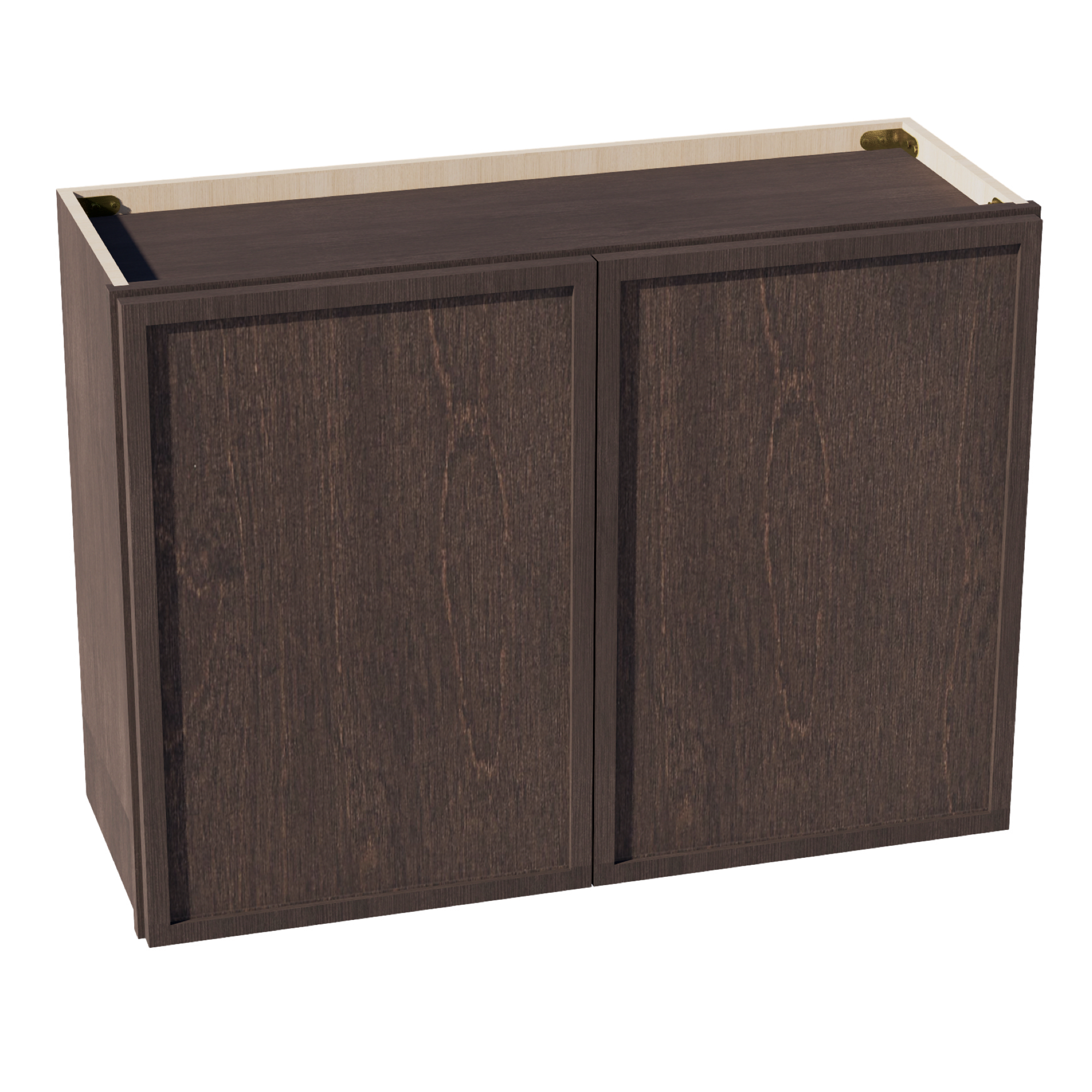 SM-W3324: Mocha Brown Slim Shaker 33"W x 24"H 2 Doors Standard Wall Bridge Cabinet
