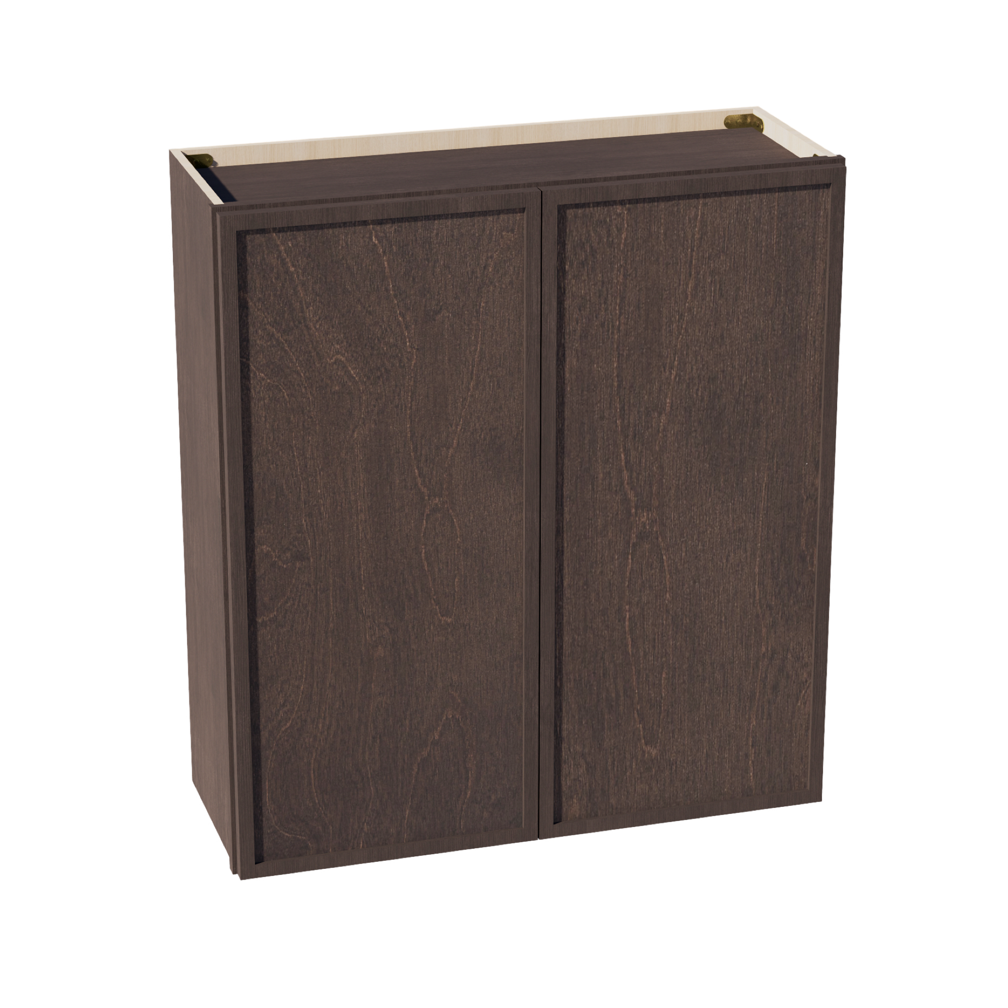 SM-W3336: Mocha Brown Slim Shaker 33"W x 36"H 2 Doors & 2 Shelves Standard Wall Cabinet
