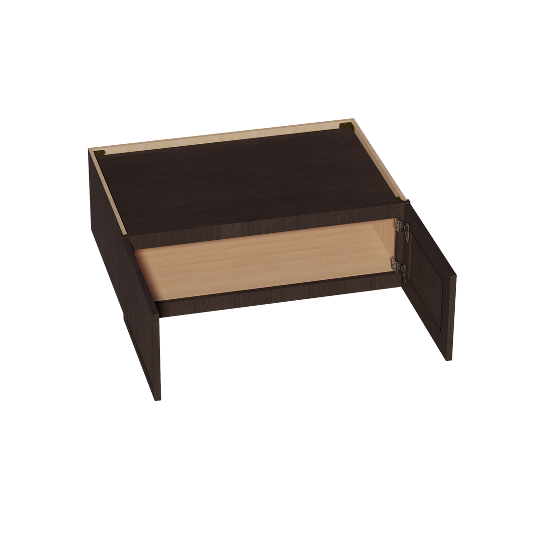 SM-W361224: Mocha Brown Slim Shaker 36"W x 12"H x 24"D 2 Doors Standard Bridge Wall Cabinet
