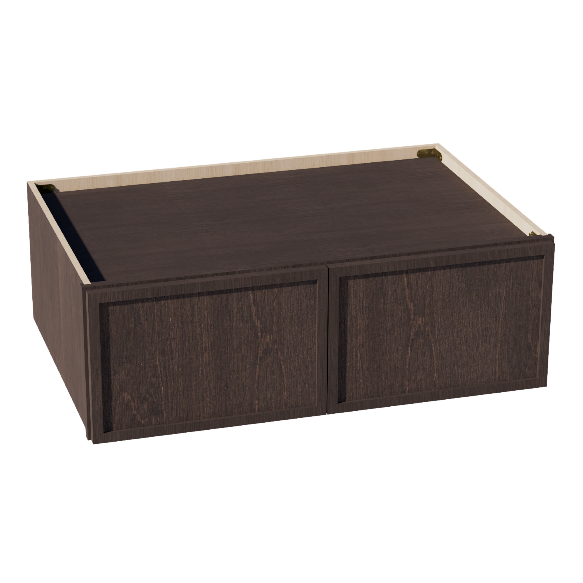 SM-W361224: Mocha Brown Slim Shaker 36"W x 12"H x 24"D 2 Doors Standard Bridge Wall Cabinet