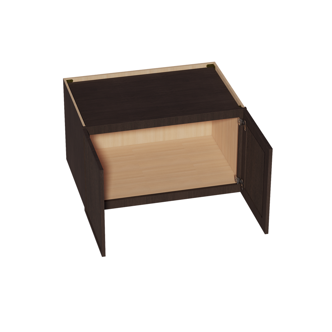 SM-W362124: Mocha Brown Slim Shaker 36"W x 21"H x 24"D 2 Doors & 1 Shelf Standard Bridge Wall Cabinet