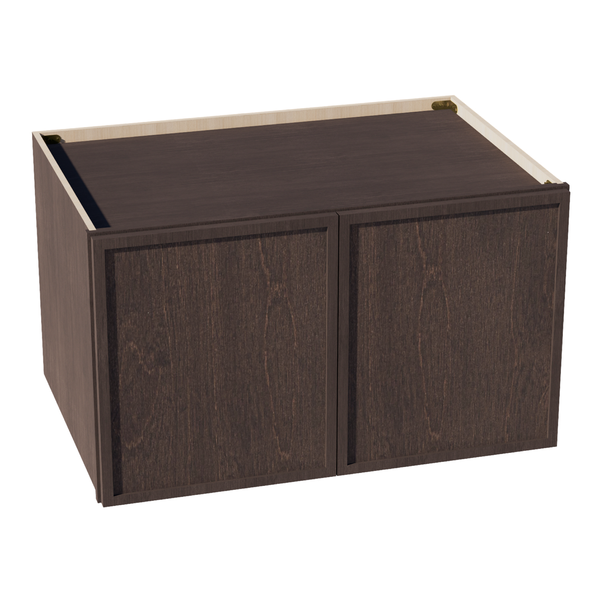SM-W362124: Mocha Brown Slim Shaker 36"W x 21"H x 24"D 2 Doors & 1 Shelf Standard Bridge Wall Cabinet