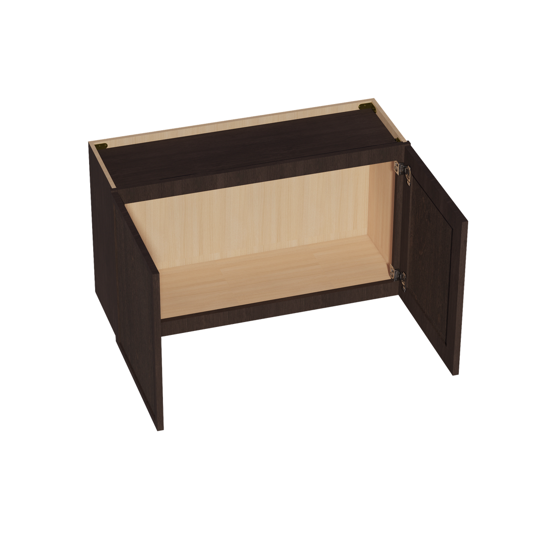 SM-W3624: Mocha Brown Slim Shaker 36"W x 24"H 2 Doors Standard Wall Bridge Cabinet