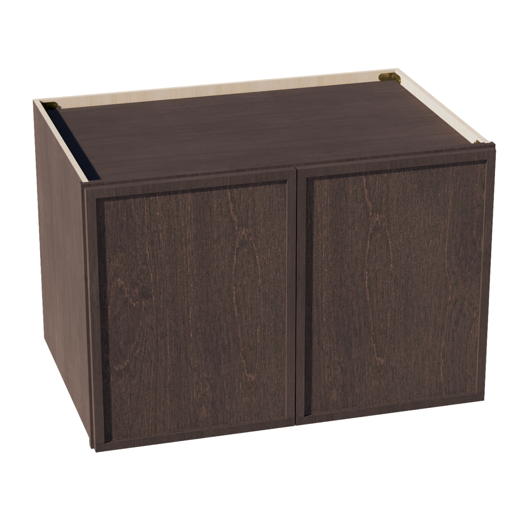 SM-W362424: Mocha Brown Slim Shaker 36"W x 24"H x 24"D 2 Doors & 1 Shelf Standard Bridge Wall Cabinet