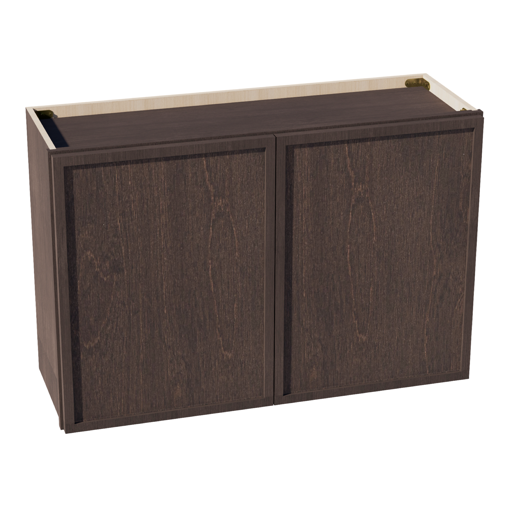 SM-W3624: Mocha Brown Slim Shaker 36"W x 24"H 2 Doors Standard Wall Bridge Cabinet