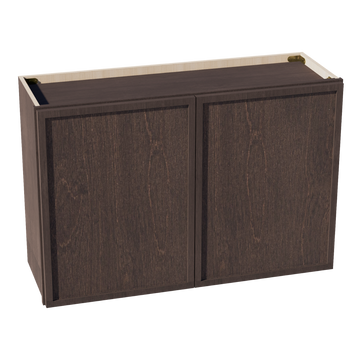 SM-W3624: Mocha Brown Slim Shaker 36"W x 24"H 2 Doors Standard Wall Bridge Cabinet