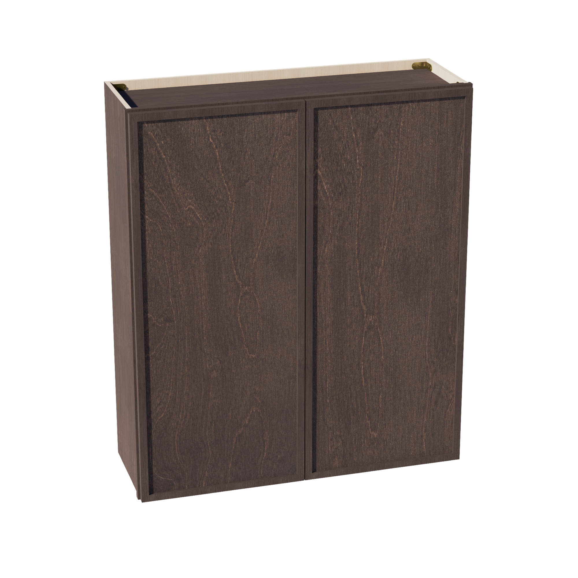 SM-W3642: Mocha Brown Slim Shaker 36"W x 42"H 2 Doors & 3 Shelves Standard Wall Cabinet