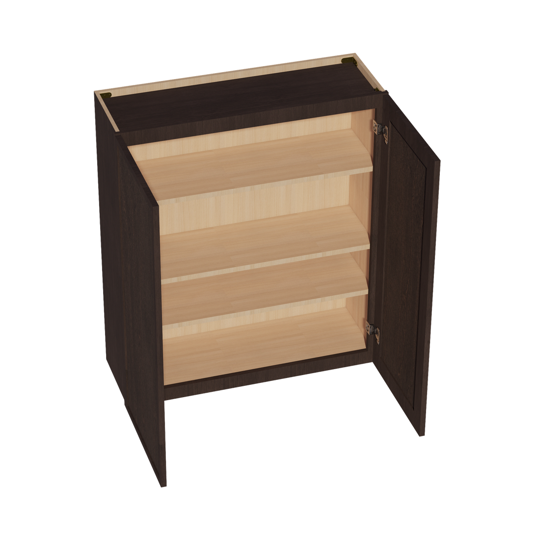SM-W3642: Mocha Brown Slim Shaker 36"W x 42"H 2 Doors & 3 Shelves Standard Wall Cabinet