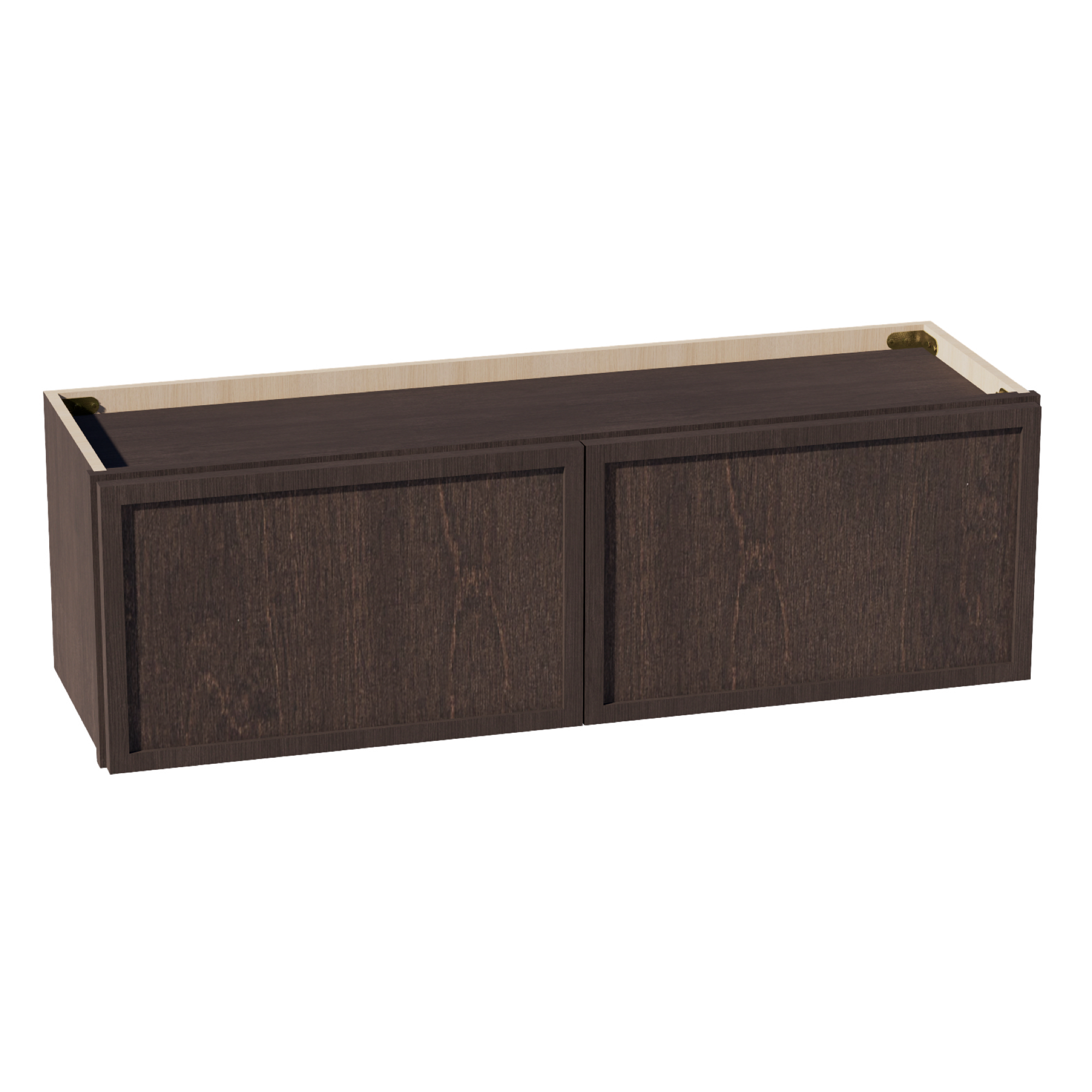 SM-W3912: Mocha Brown Slim Shaker 39"W x 12"H 2 Doors Standard Wall Bridge Cabinet