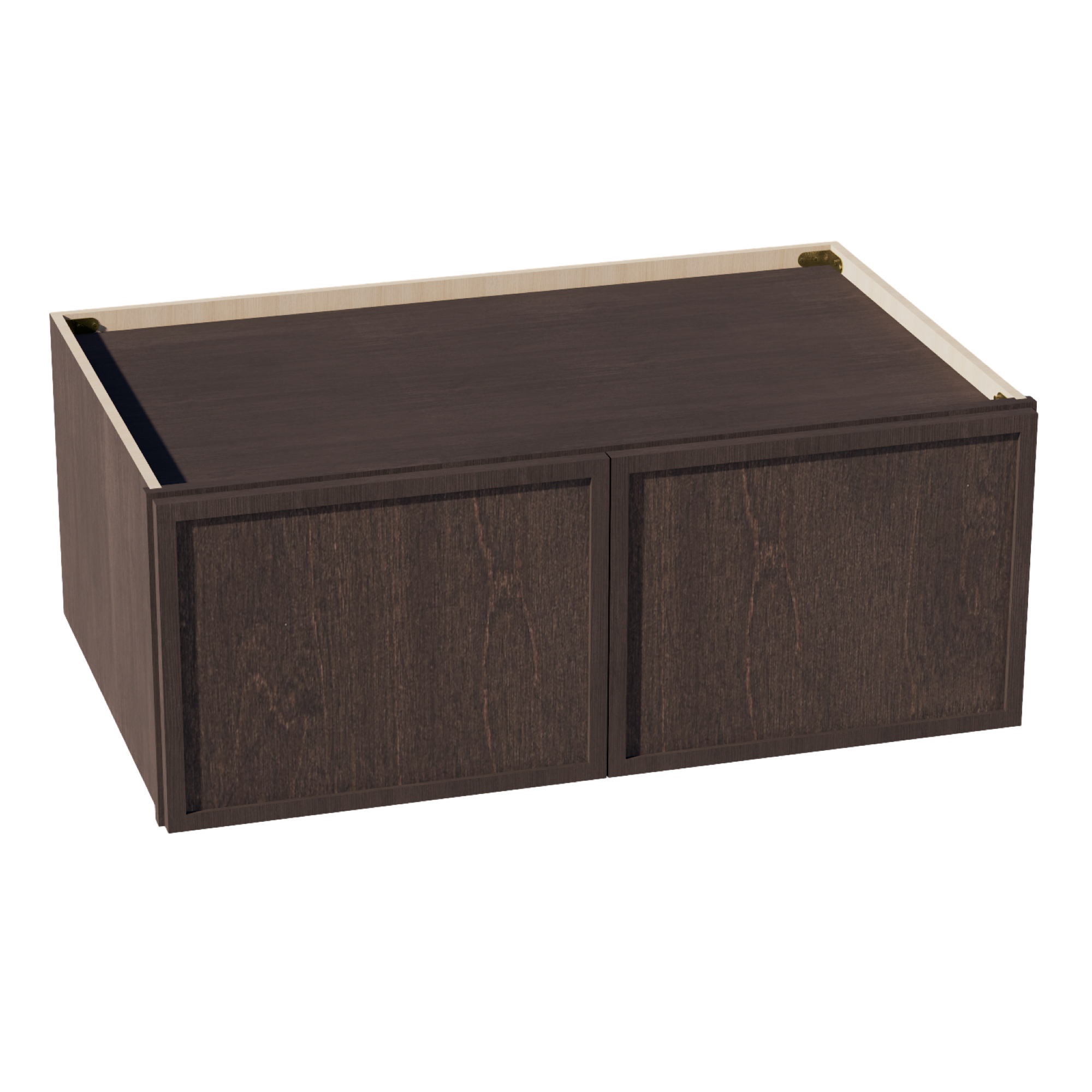 SM-W391524: Mocha Brown Slim Shaker 39"W x 15"H x 24"D 2 Doors Standard Bridge Wall Cabinet