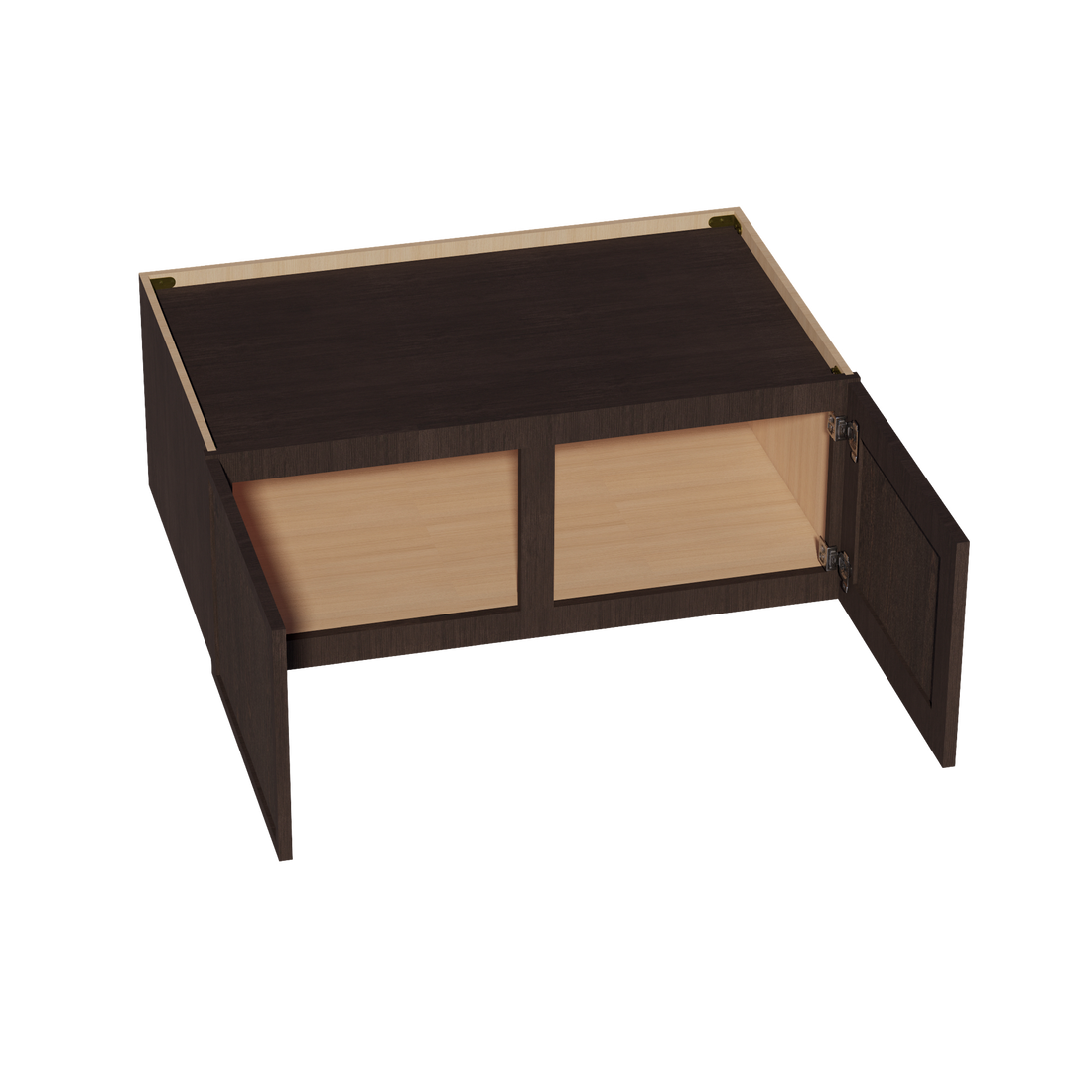 SM-W391524: Mocha Brown Slim Shaker 39"W x 15"H x 24"D 2 Doors Standard Bridge Wall Cabinet
