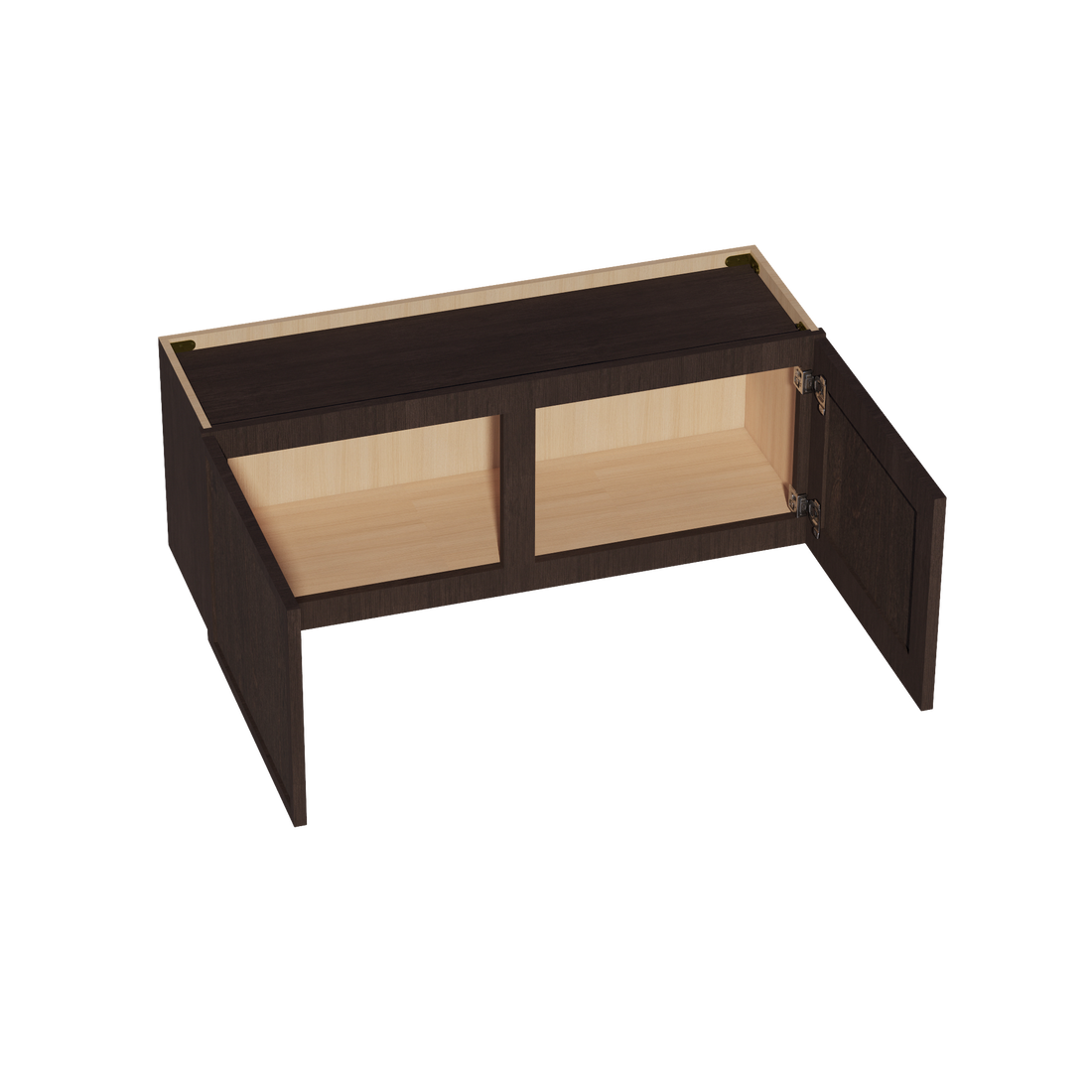 SM-W3915: Mocha Brown Slim Shaker 39"W x 15"H 2 Doors Standard Wall Bridge Cabinet