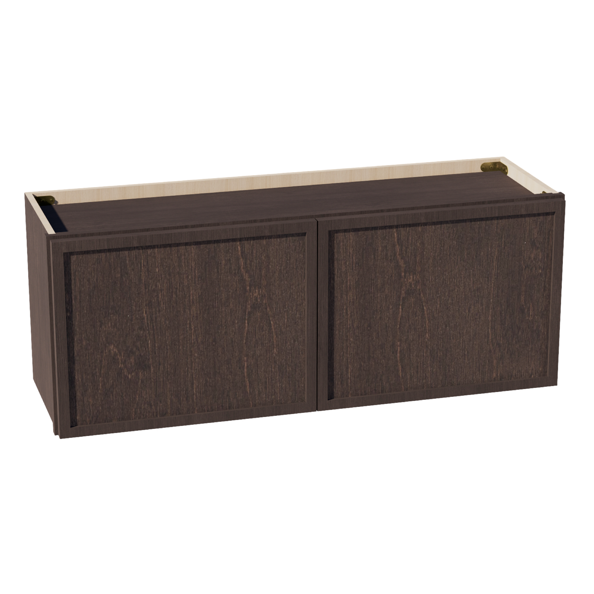 SM-W3915: Mocha Brown Slim Shaker 39"W x 15"H 2 Doors Standard Wall Bridge Cabinet
