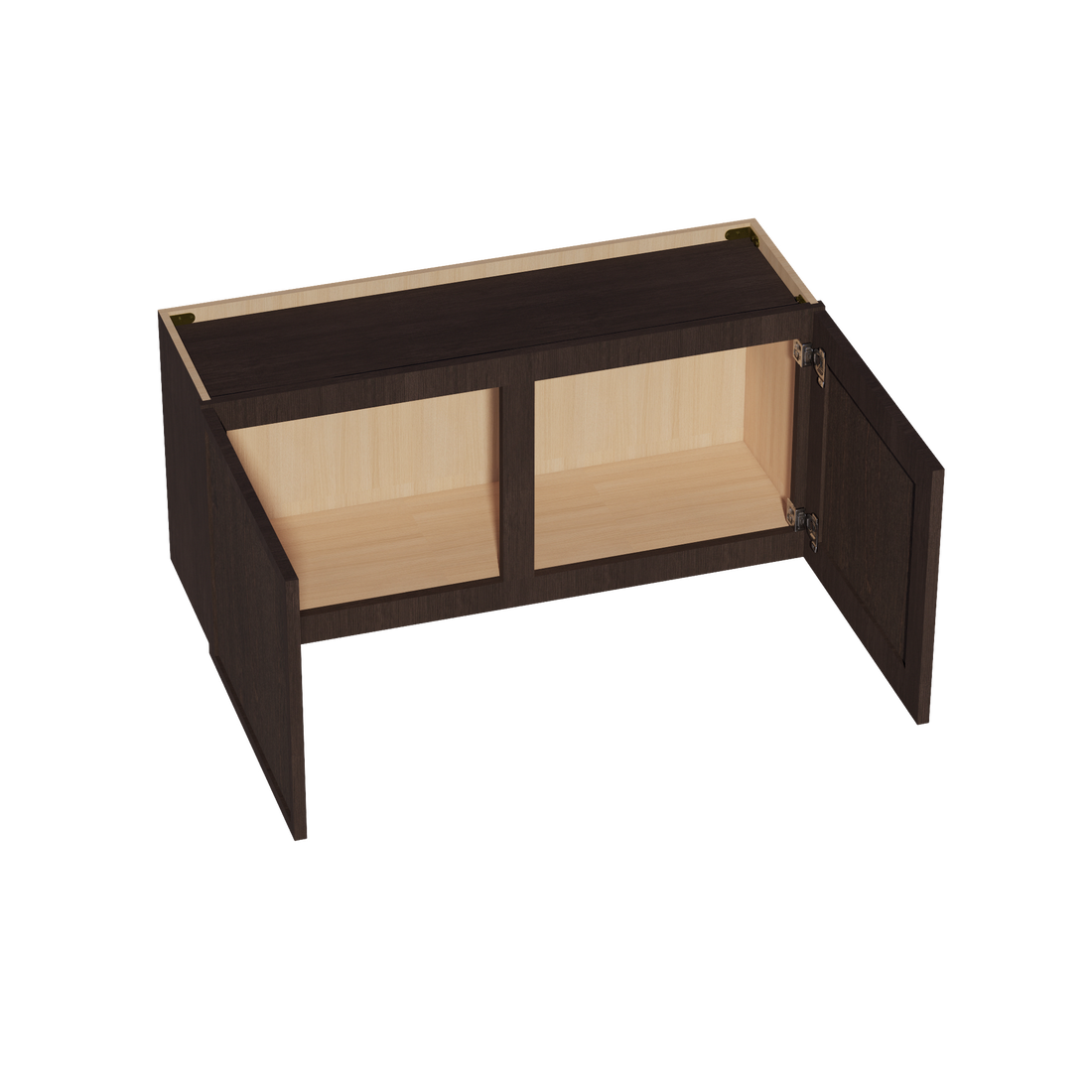 SM-W3918: Mocha Brown Slim Shaker 39"W x 18"H 2 Doors Standard Wall Bridge Cabinet