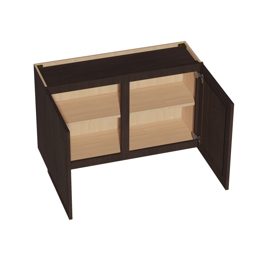 SM-W3924: Mocha Brown Slim Shaker 39"W x 24"H 2 Doors Standard Wall Bridge Cabinet