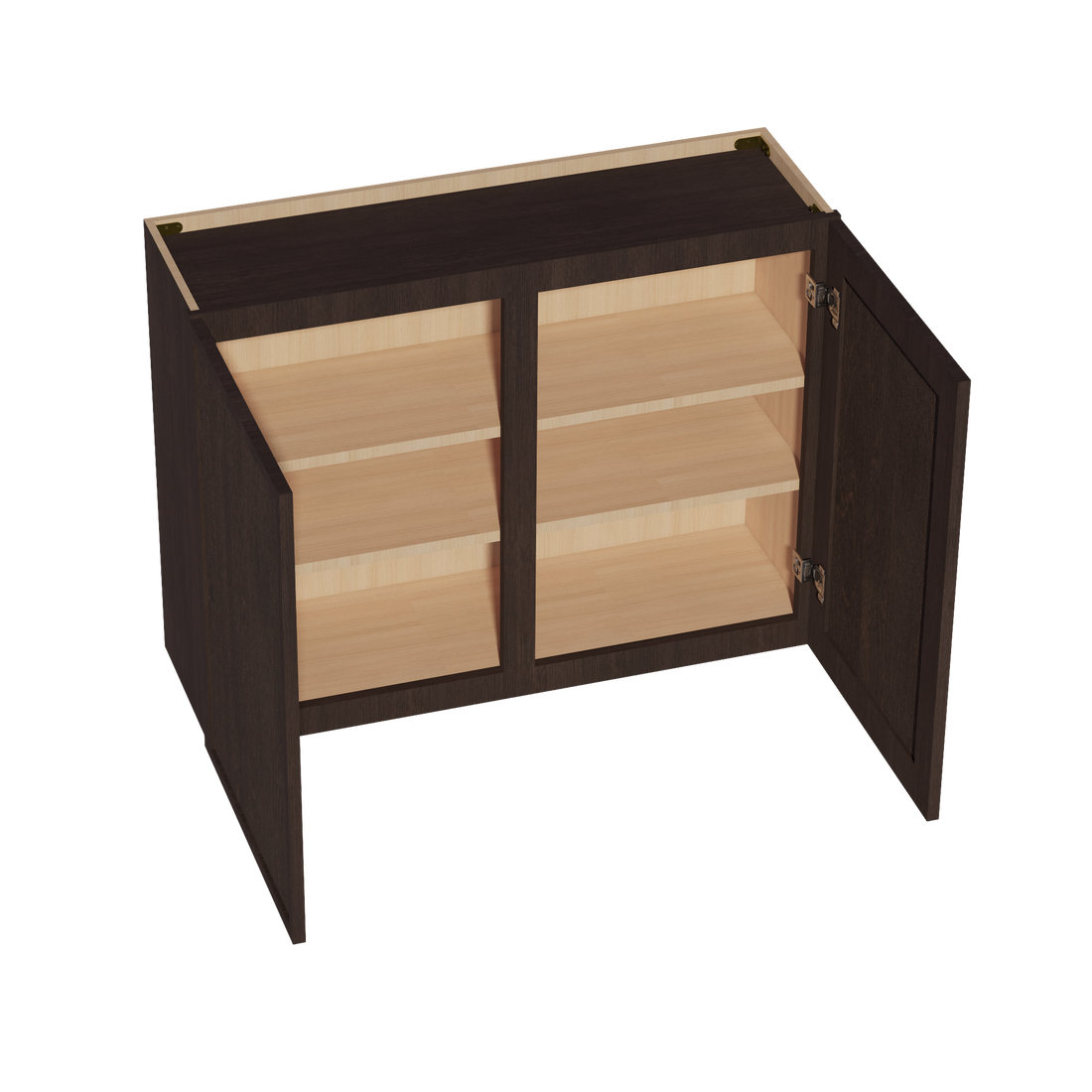 SM-W3930: Mocha Brown Slim Shaker 39"W x 30"H 2 Doors & 2 Shelves Standard Wall Cabinet