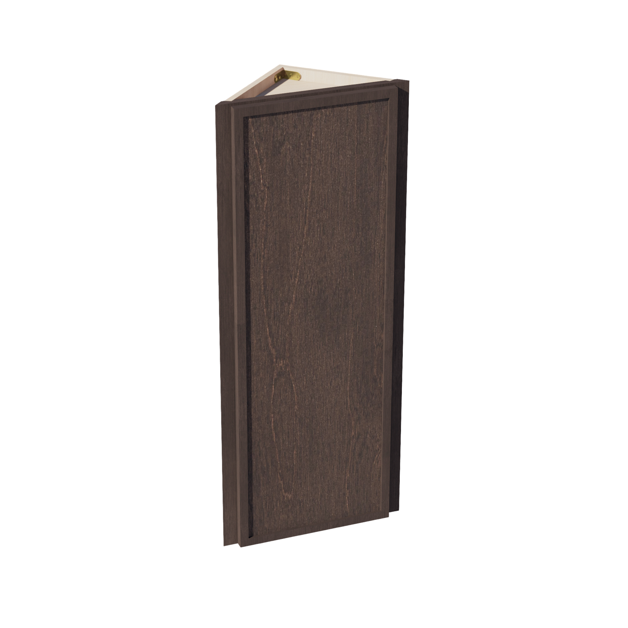 SM-WAE1242: Mocha Brown Slim Shaker 12"W x 42"H x 12"D 1 Door & 3 Shelves Wall Angle End Cabinet