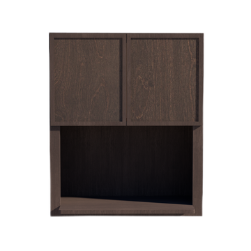 SM-WM3036: Mocha Brown Slim Shaker 30"W x 36"H 2 Doors Wall Built-in Microwave Cabinets