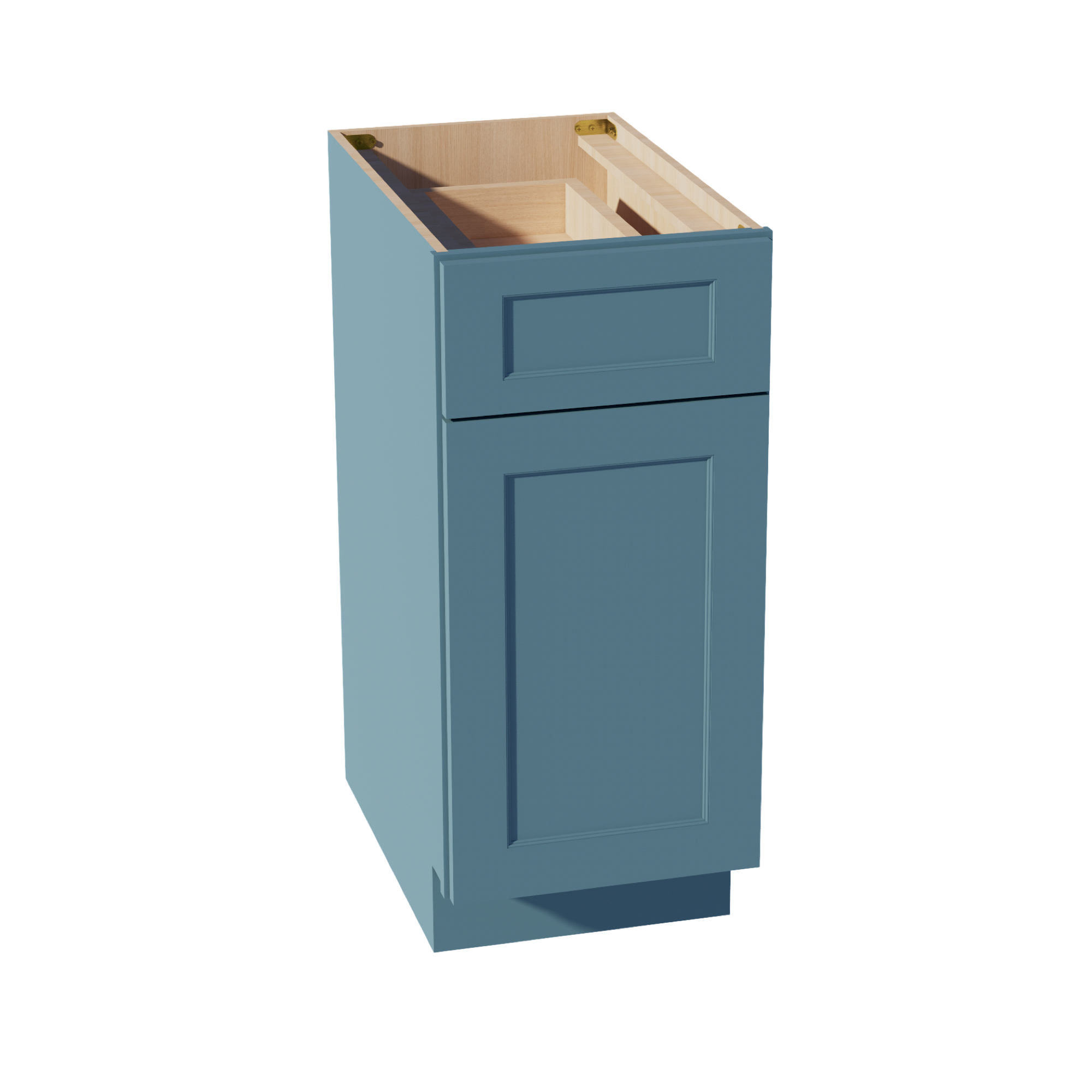 TG-B15: Soft Green Shaker 15" 1 Drawer 1 Door Standard Base Cabinet