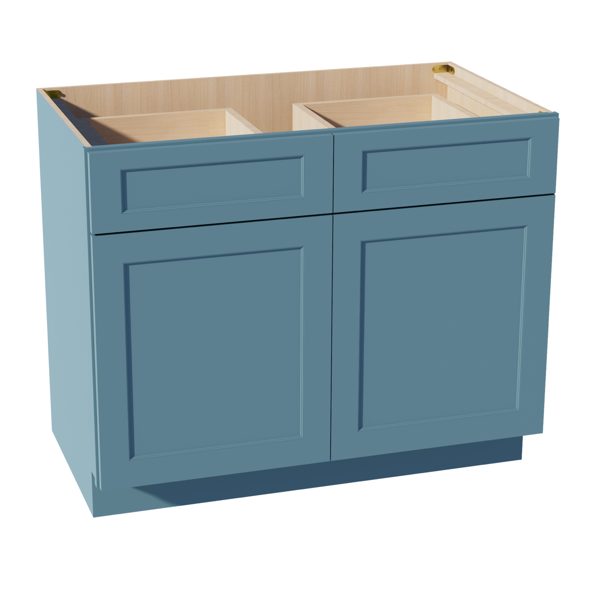 TG-B42: Soft Green Shaker 42" 2 Drawers 2 Doors Standard Base Cabinet