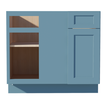 TG-BBC39/42: Soft Green Shaker 39" 1 Door - 1 Drawer Blind Corner Base Cabinet
