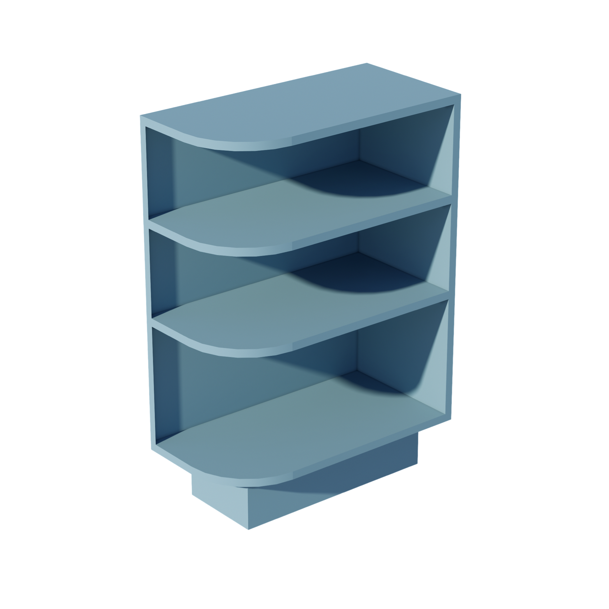 TG-BES12R: Soft Green Shaker 12" 4 Shelves End Shelf Corner Base Cabinets (Right Open)