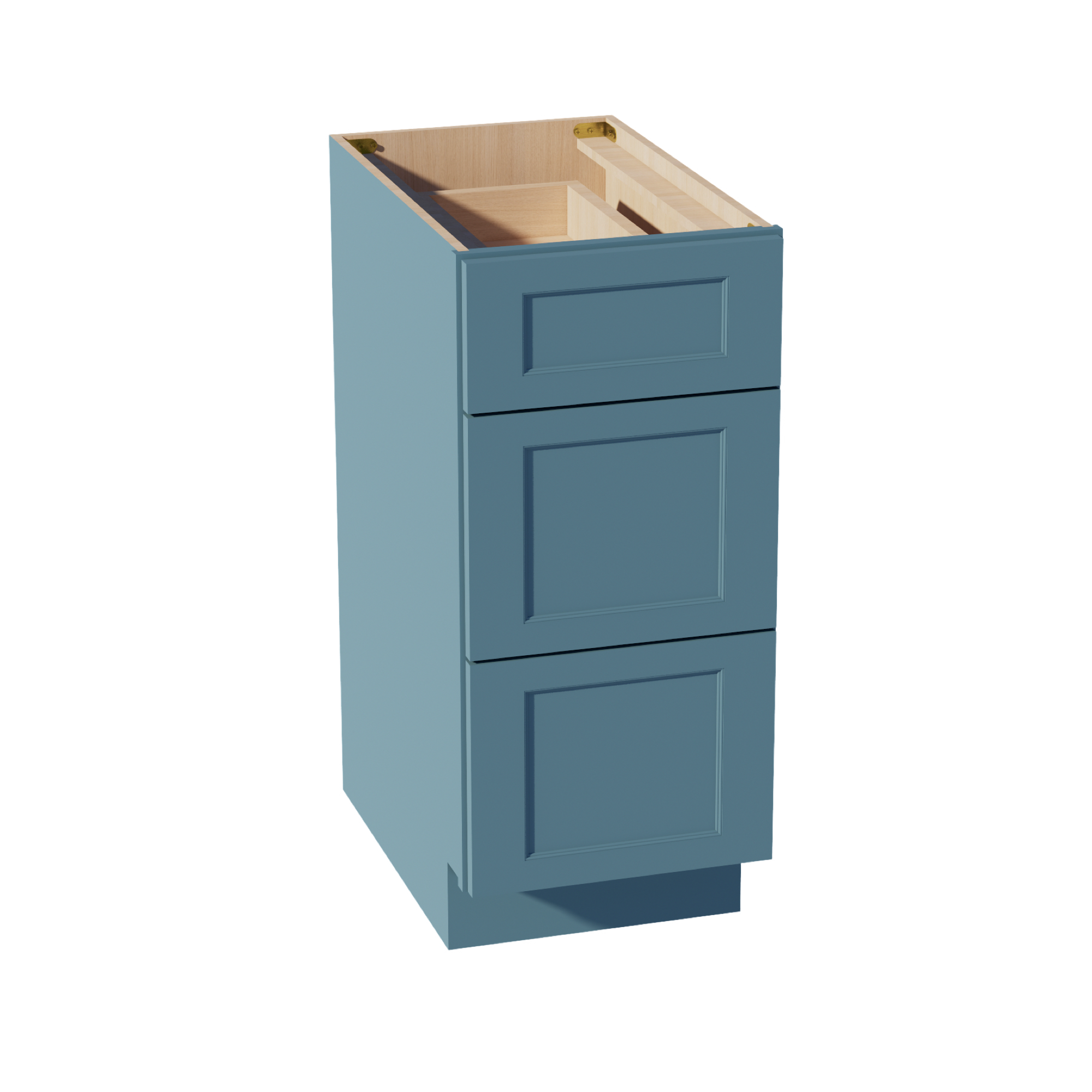 TG-DB15: Soft Green Shaker 15" 3 Drawers Base Cabinet