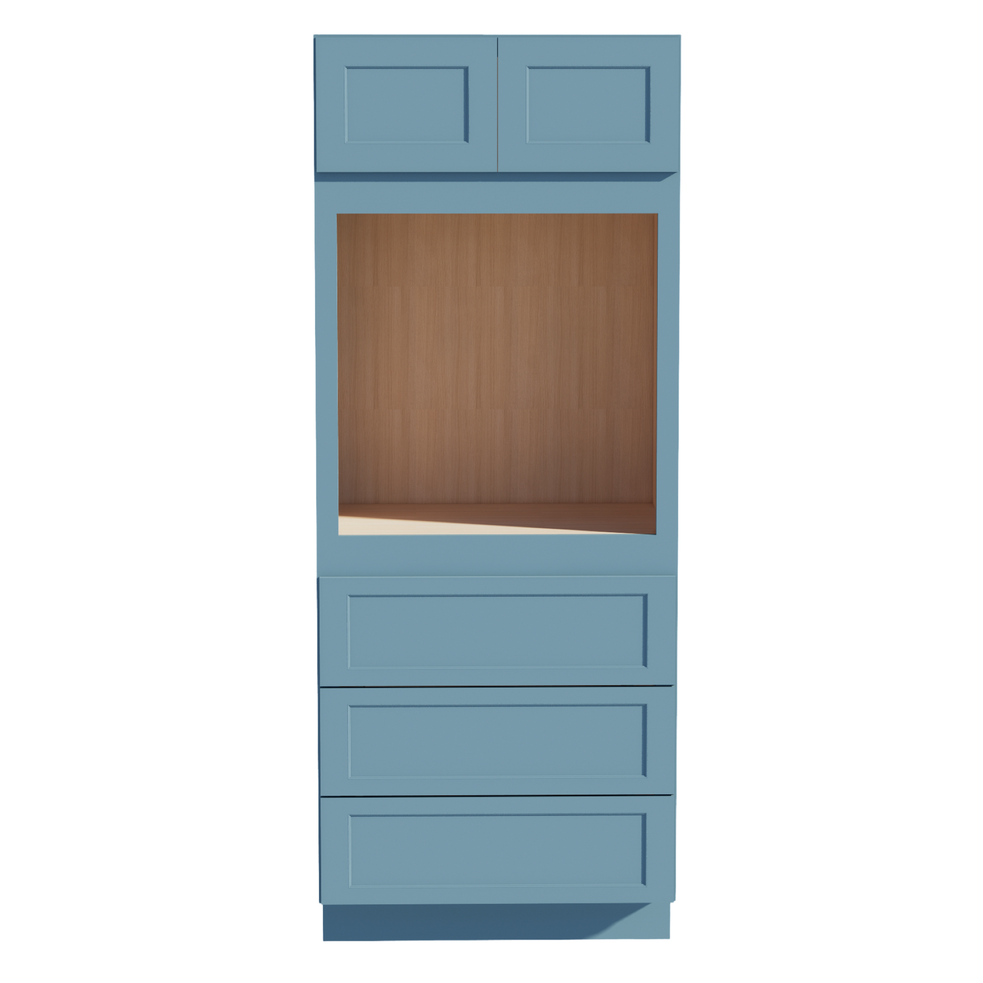 TG-OC3384: Soft Green Shaker 33"W x 84"H x 24"D 2 Doors & 3 Drawers Tall Oven Shelf Cabinets