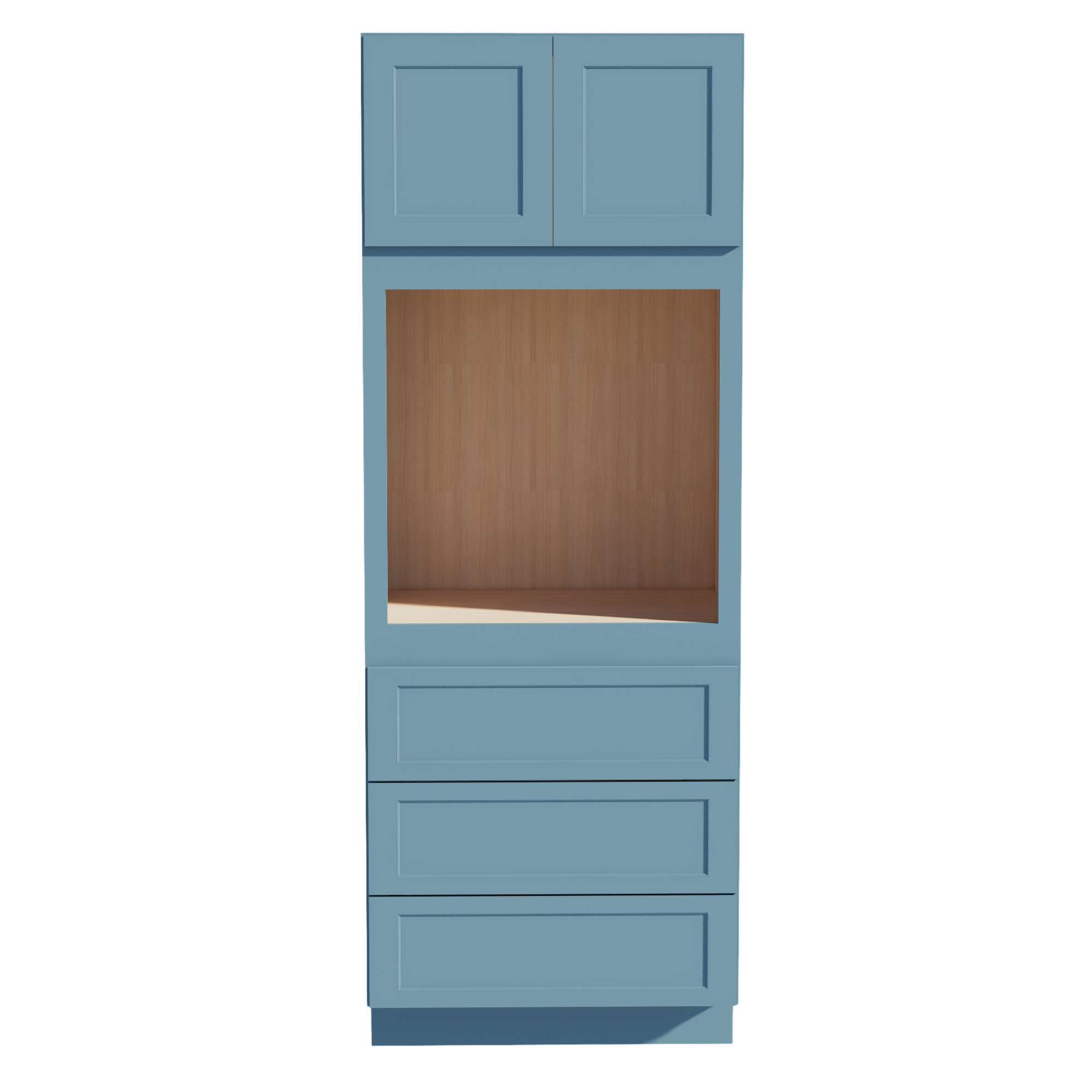TG-OC3390: Soft Green Shaker 33"W x 90"H x 24"D 2 Doors & 3 Drawers Tall Oven Shelf Cabinets