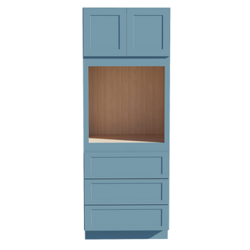 TG-OC3390: Soft Green Shaker 33"W x 90"H x 24"D 2 Doors & 3 Drawers Tall Oven Shelf Cabinets
